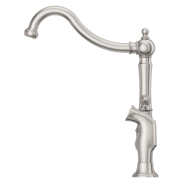 Courant Two Handle Bridge Kitchen Faucet with Side Spray in Stainless Steel