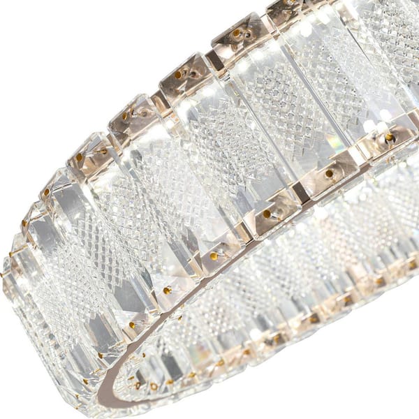 Jefferson 1-Light Clear/Chrome Unique Integrated LED Chandelier with Crystal Accents