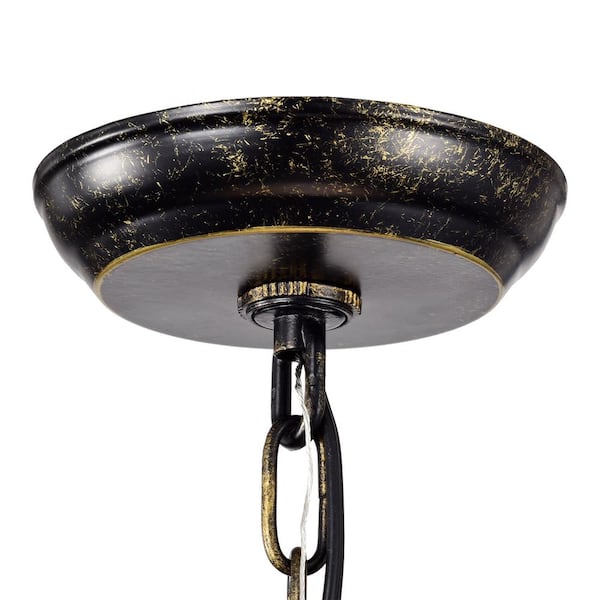 Clarus 6-Light Antique Bronze Glam Chandelier with Hanging Teardrop Crystals