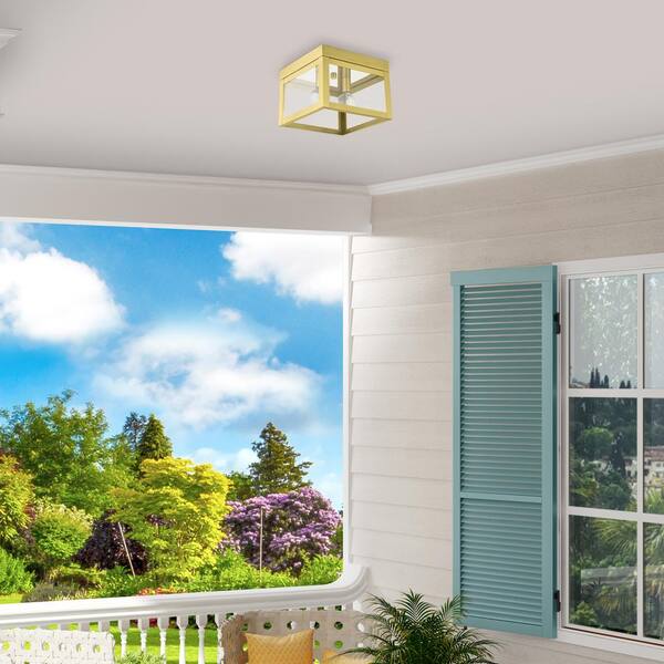 Nyack 2 Light Satin Brass Flush Mount Light