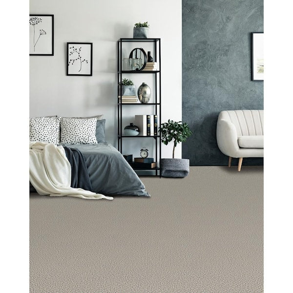 Prancer - Woodland - Beige 12 ft. 24 oz. SD Polyester Texture Full Roll Carpet (1080 sq. ft./Roll)