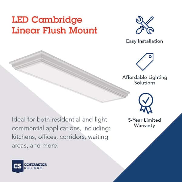Cambridge 4 ft. Oak LED Flush Mount