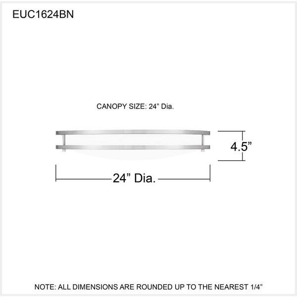 Euclid 24 in. Brushed Nickel LED Semi-Flush Mount
