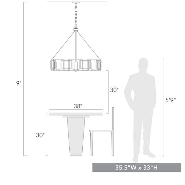Marco 8-Light Matte Black Chandelier