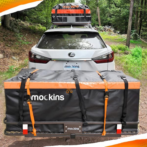 500 lbs. Capacity Hitch Mount Cargo Carrier Basket, 16 cu. ft. Cargo Bag , Thick Straps, Foldable Shank and 2 in. Raise