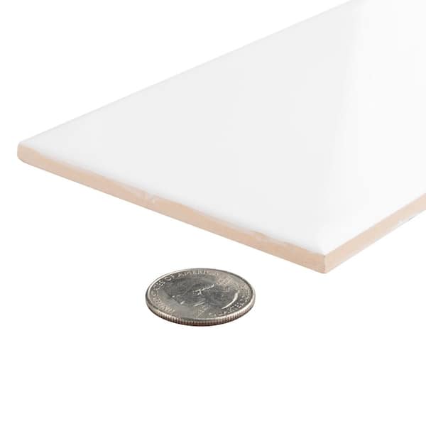 Projectos Urban Glossy White 3-7/8 in. x 7-3/4 in. Ceramic Wall Tile (10.5 sq. ft./Case)