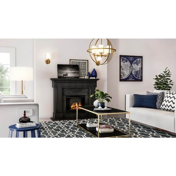 Driscoll 1-Light Modern Satin Brass Wall/Bath Sconce with Inside White Painted Etched Glass