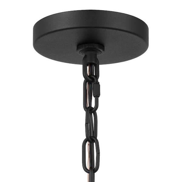 Southbourne 3-Light Matte Black Pendant with Open Steel Cage Frame