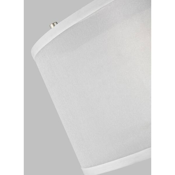 Elmwood Park 19 in. 3-Light Brushed Nickel Semi-Flush Mount with Satin Etched Glass Shade