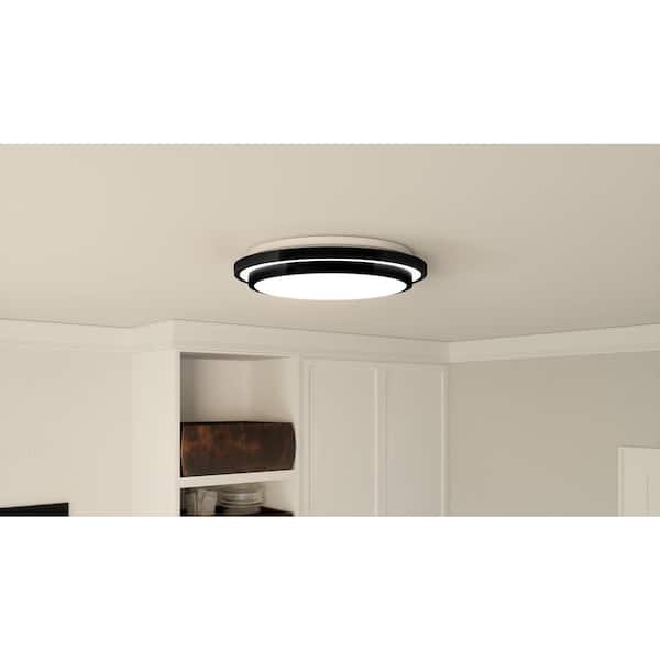 Irving 16 in. Matte Black LED Semi-Flush Mount
