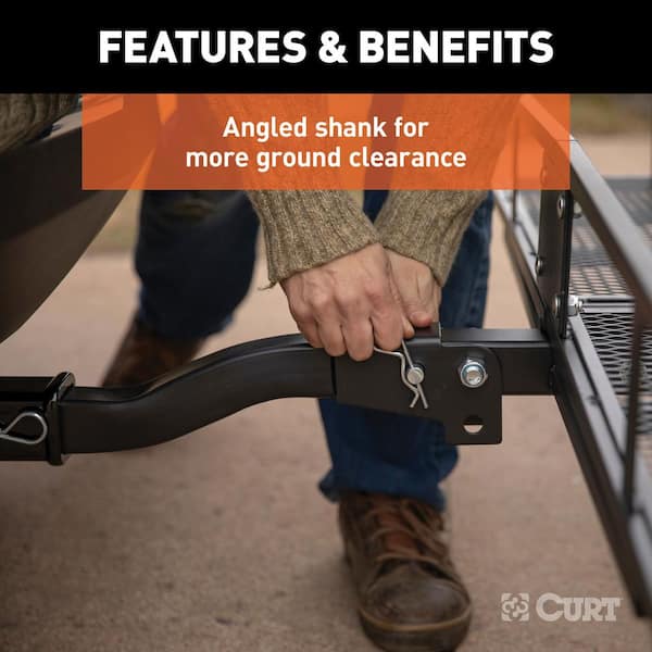 Combo- 500 lbs. Capacity 60 in. x 24 in. Black Steel Basket Hitch Cargo Carrier with 5/8 in. Hitch Lock