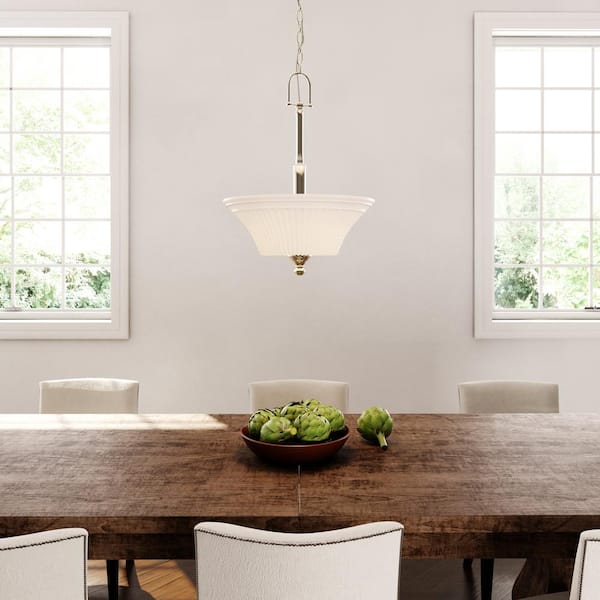 Creekford 3-Light Brushed Nickel Pendant with Frosted Glass Shade