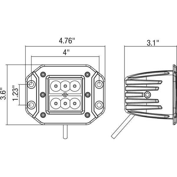 2.875 in. Square LED Clear Recessed Flood Light