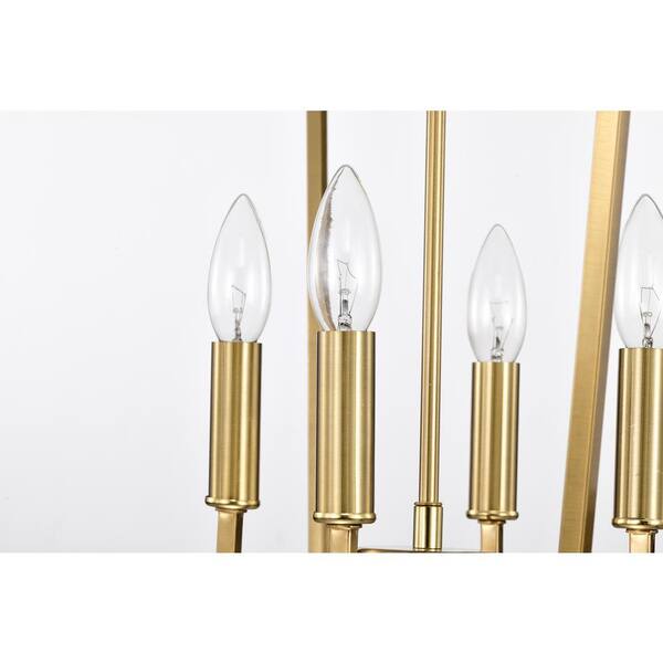 Renzo 4-Light 16 in. Gold Caged Lantern Modern Pendant