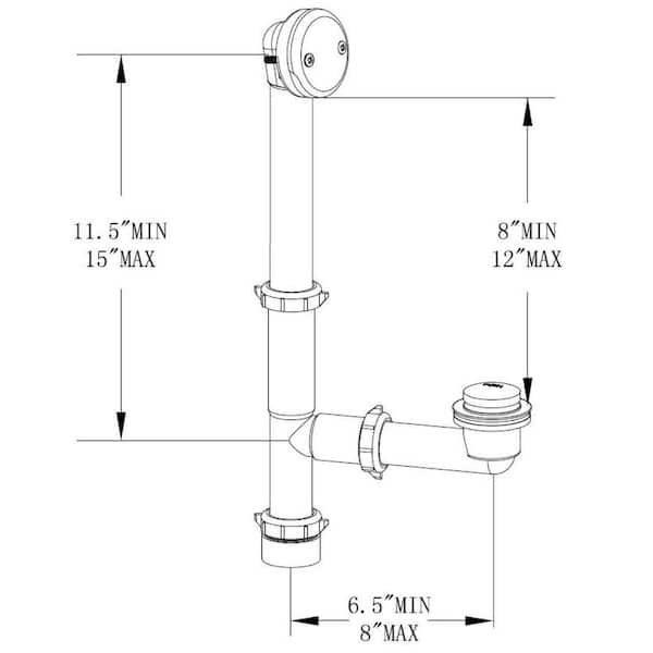 Easy Touch 1-1/2 in. White Poly Pipe Bath Waste and Overflow Drain in Chrome