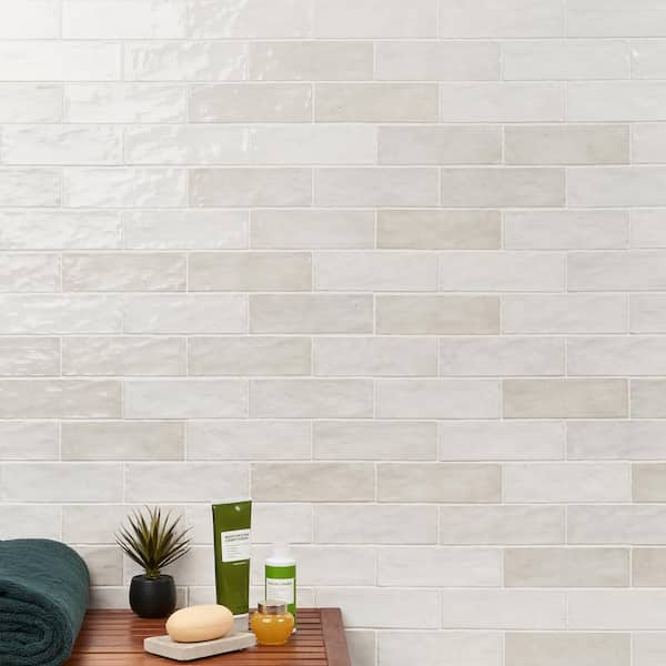 Kingston White 3 in. x 8 in. Glazed Ceramic Wall Tile (5.38 sq. ft./case)