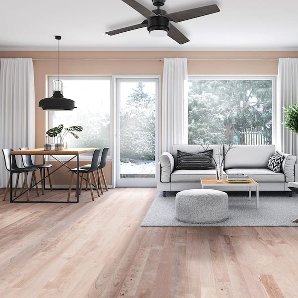 Dinton 52 in. Matte Black Outdoor Ceiling Fan with White Color Changing Integrated LED Light Kit and Remote Control