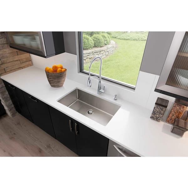 Crosstown 32 in. Undermount Single Bowl 18 Gauge Stainless Steel Kitchen Sink Only