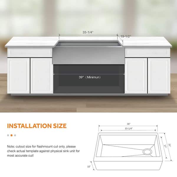 Professional 36 in All-in-One Farmhouse/Apron-Front 16G Stainless Steel Single Bowl Kitchen Sink with Spring Neck Faucet