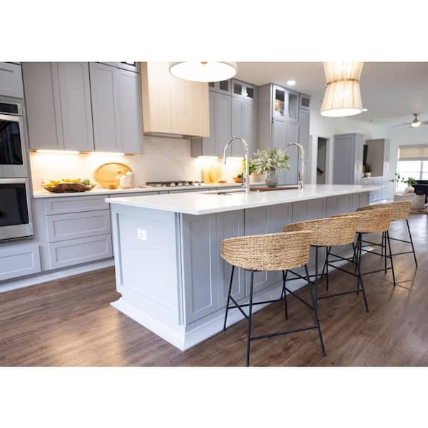 Bremen 30 in. W x 24 in. D x 90 in. H Gray Plywood Assembled Pantry Kitchen Cabinet with Soft Close