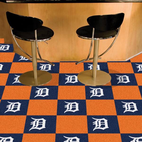 Detroit Tigers Blue Residential 18 in. x 18 in. Peel and Stick Carpet Tile (20 Tiles/Case) 45 sq. ft.