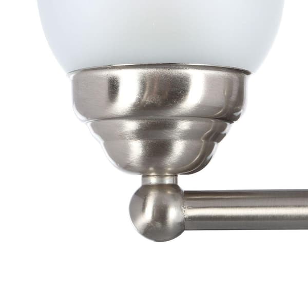 Ashhurst 3-Light Brushed Nickel Classic Traditional Bathroom Vanity Light with Frosted Glass Shades