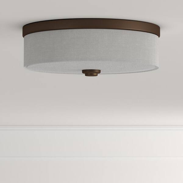 10 in. Weaver Collection 1-Light Antique Bronze Integrated LED Flush Mount