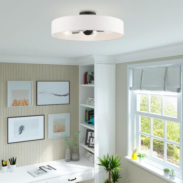 Venlo 4 Light Black with Brushed Nickel Accents Semi Flush Mount