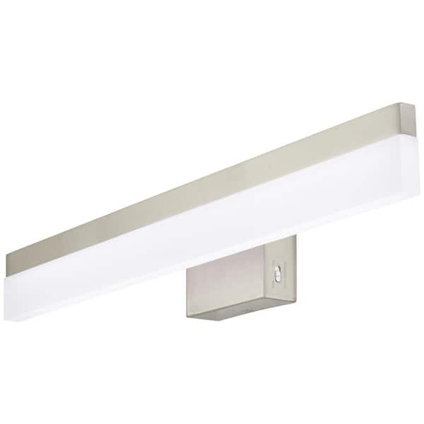 Eldridge 24 in. 1-Light Brushed Nickel LED Bathroom Vanity Light Bar