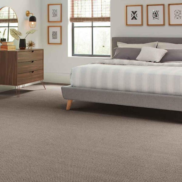 Game Face  - Mist - Gray 31 oz. Triexta Texture Installed Carpet