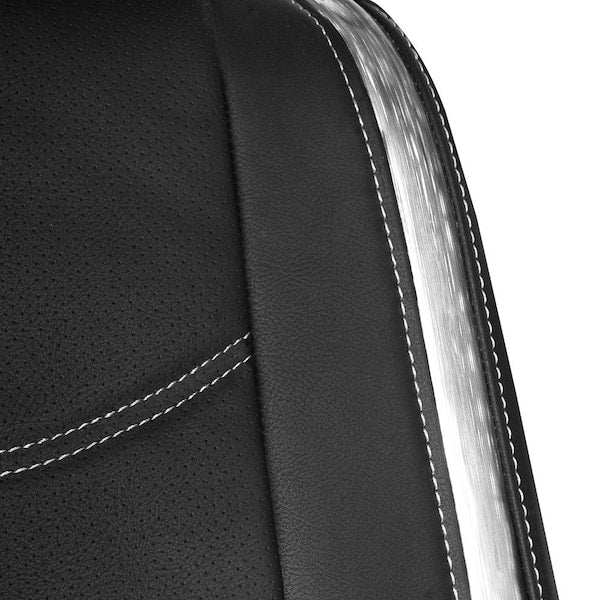 Galaxy13 Metallic Striped Deluxe Leatherette 47 in. x 23 in. x 1 in. Full Set Seat Covers