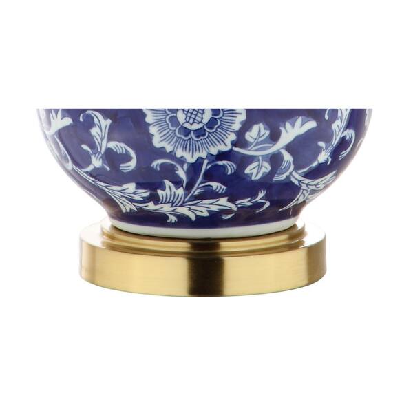 Lee 27 in. H Blue/White Ceramic Chinoiserie Table Lamp