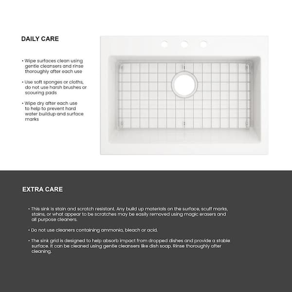 Farmhouse Apron-Front Fireclay 34 in. 3-Hole Single Bowl Kitchen Sink in White with Bottom Grid