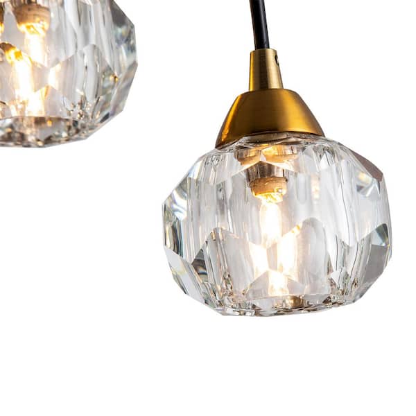 10-Light Gold Albany Unique Tiered Chandelier with Crystal Accents