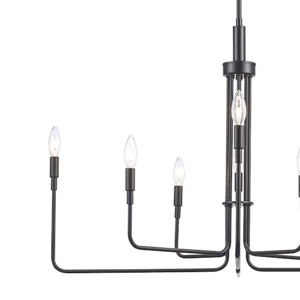 Charlotte 8-Light Black Candle Chandelier Light Fixture