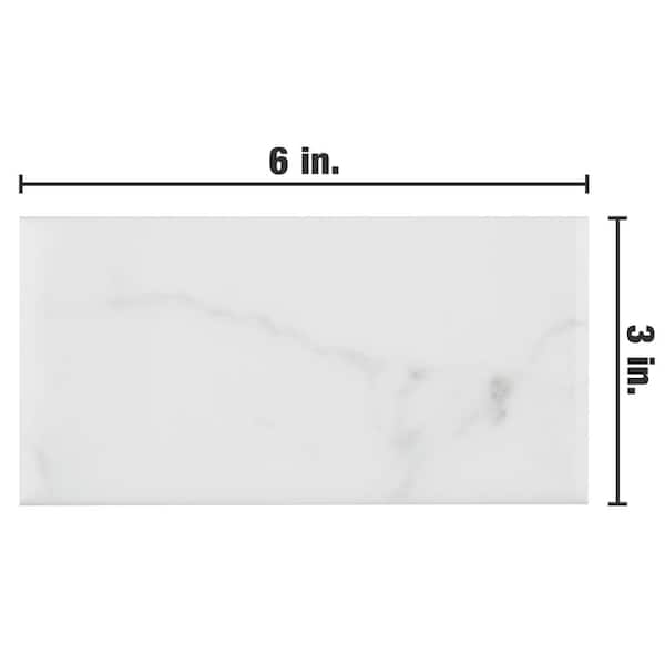 Classico Carrara Glossy 3 in. x 6 in. Ceramic Wall Tile (5.72 sq. ft./Case)