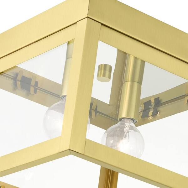Nyack 2 Light Satin Brass Flush Mount Light
