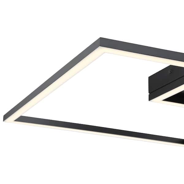 Squared 30.5 in. 1-Light Black LED Flush Mount