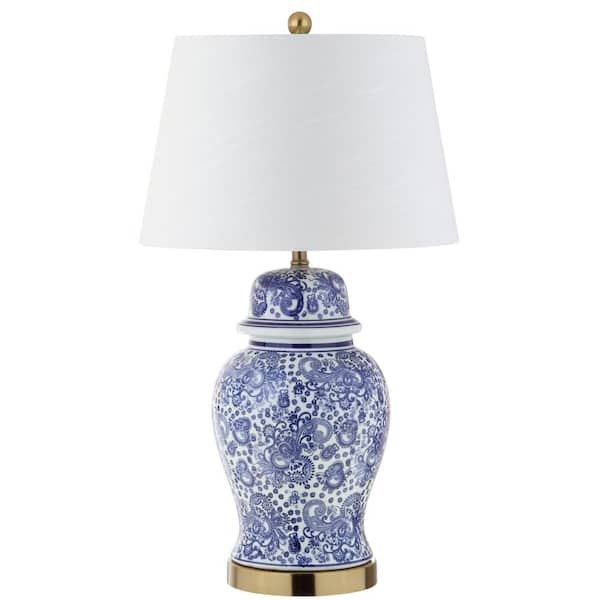 Ellis 29.5 in. H Ceramic Table Lamp, Blue/White