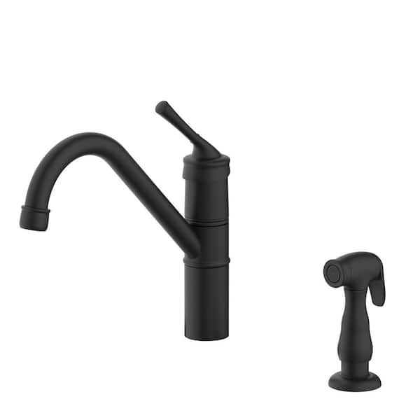 Barnhart Single-Handle Kitchen Faucet with Side Sprayer in Matte Black