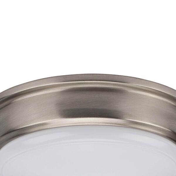 13 in. 1-Light Brushed Nickel LED Flush Mount