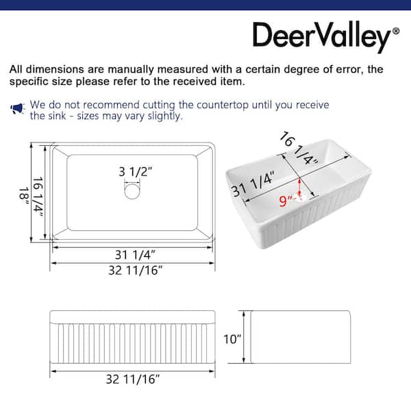 Solstice White Fireclay 33 in. L x 18 in. W Rectangular Single Bowl Farmhouse Apron Kitchen Sink with Grid and Strainer