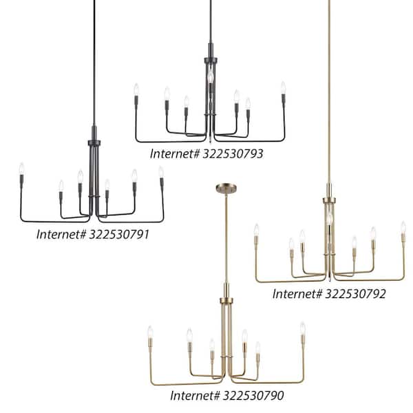 Charlotte 8-Light Black Candle Chandelier Light Fixture