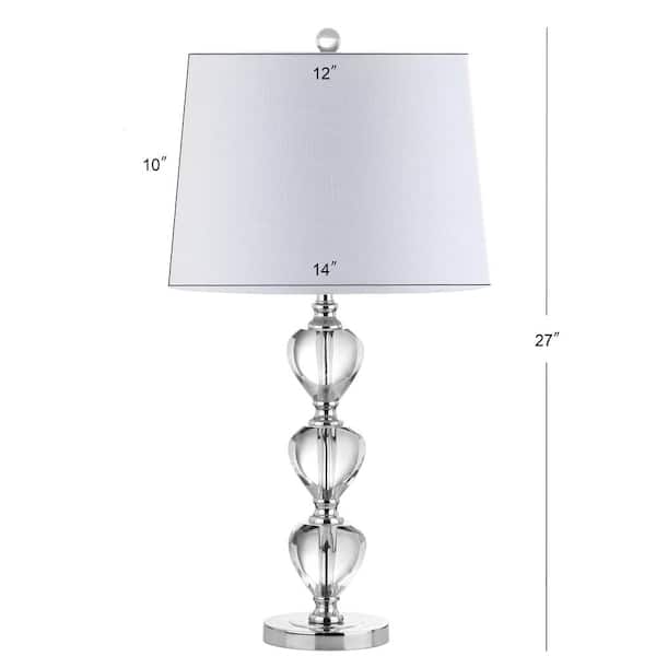 Cole 27 in. H Clear/Chrome Crystal Table Lamp