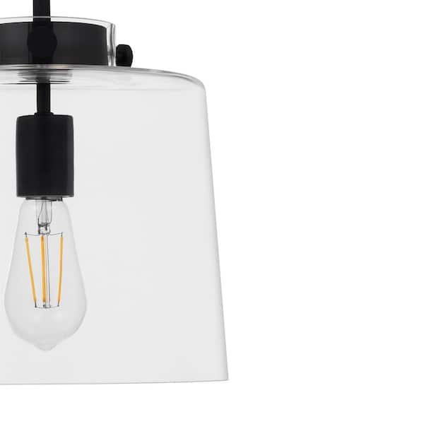 Mullins 10 in. 1-Light Coal Pendant Hanging Light, Modern Industrial Kitchen Pendant Lighting