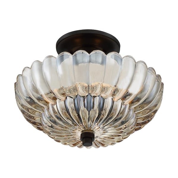 Whitecap 3-Light Mottled Cocoa Semi-Flush Mount