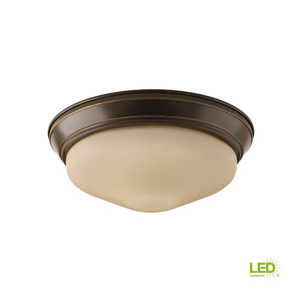 11 in. 1-Light Antique Bronze Integrated LED Flush Mount
