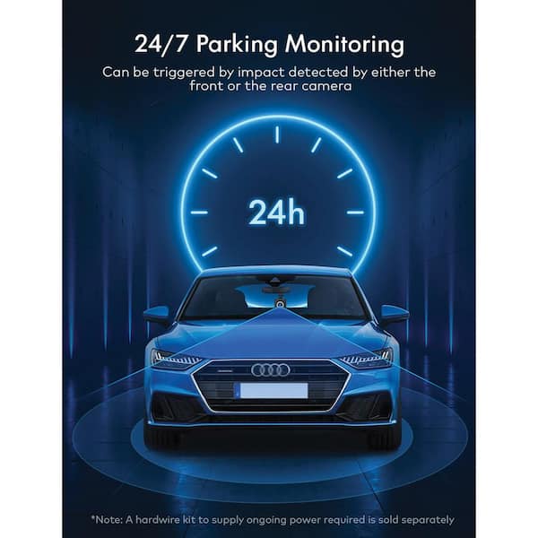 Cube Front and Rear Dash Cams with 170° Field of View and 1080p/720p HD