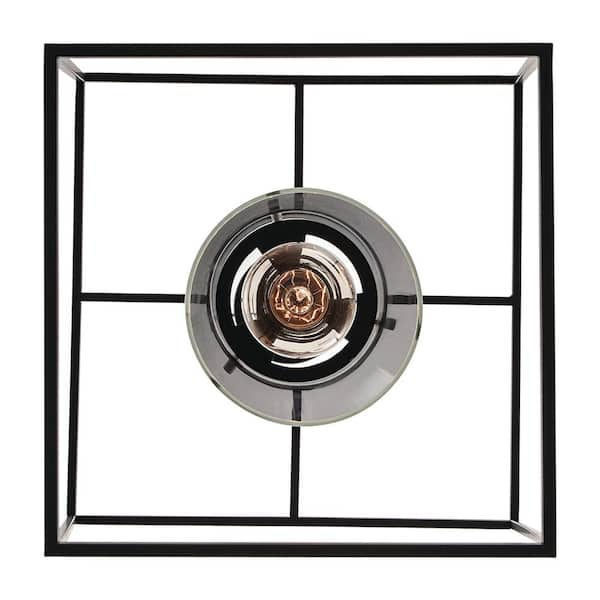 12 in. 1-Light Black Pendant Light Fixture with Clear Glass Cylinder Shade