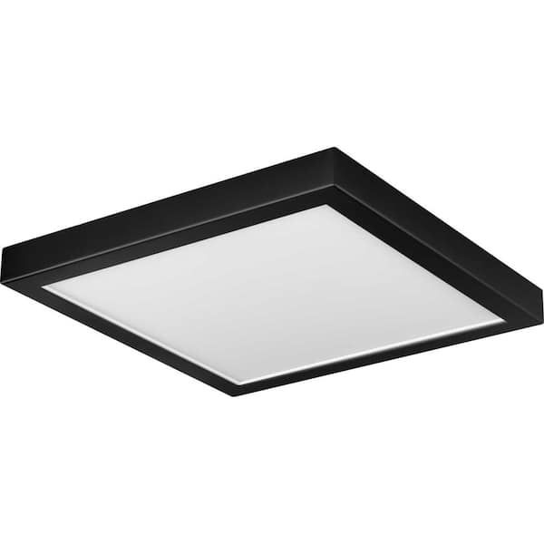 Everlume Collection 11 in. White Integrated LED Edgelit Square Semi-Flush Mount
